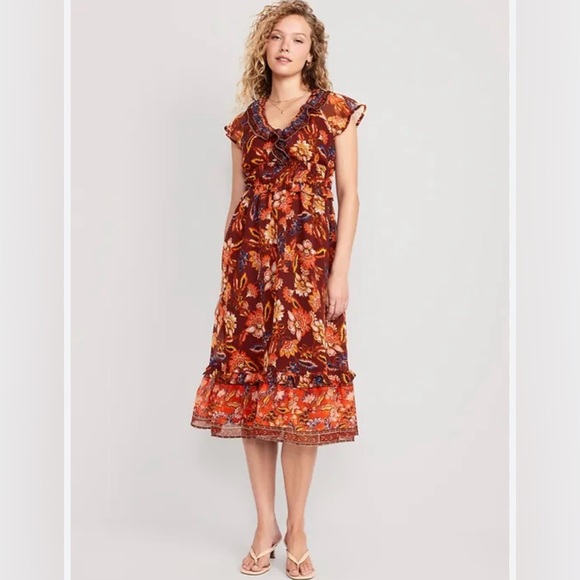 Old Navy Mid Waist Defined Midi Dress-Maternity-Size XL - Picture 14 of 16